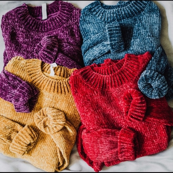 RYLEE Softest Chenille Sweater - MUSTARD - Picture 3 of 3